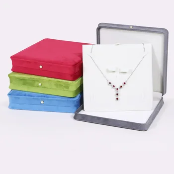 High-quality Velvet Pearl Necklace Jewelry Box Travel Jewelry Storage Packaging Box Hot Sale Bracelet Large Set Box For Women