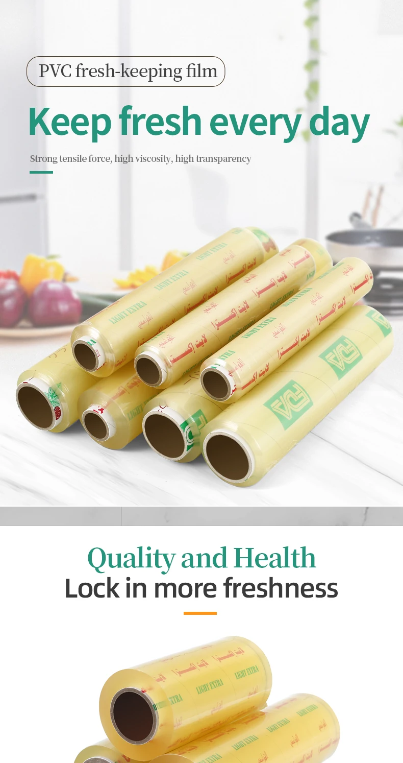 China Factory Customized Specification Pvc Cling Film For Food Cheap