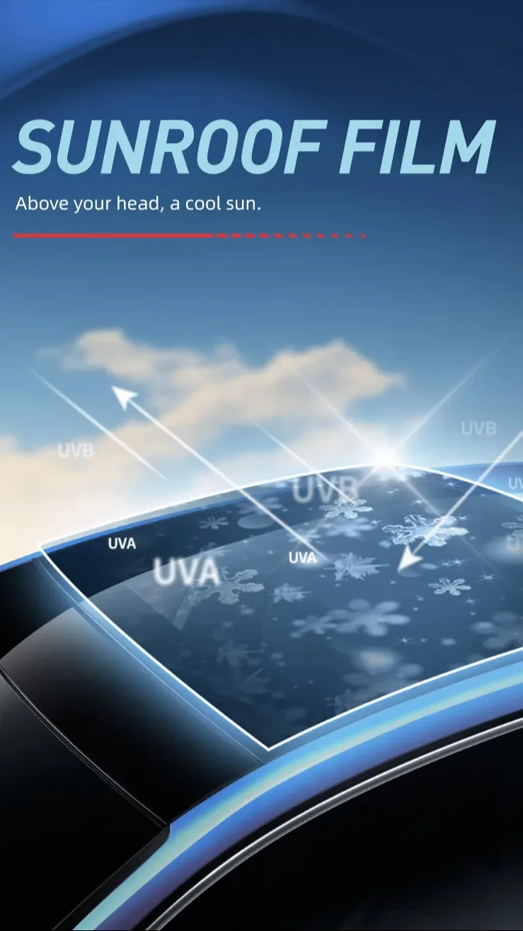 Auto Skylight Sunroof Films Electric Car Sunroof Cooling Film Vehicle