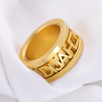 Personalized custom ring detachable English name 3D ring rotating men and women couples ring a custom name letter jewelry