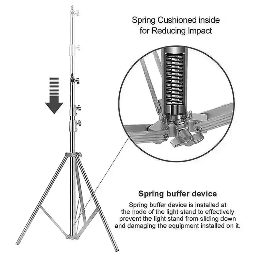Stainless Steel Light Stand Heavy Duty Tripod Studio Softbox  Photography Tripod
