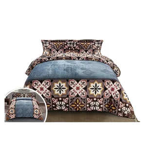 Classic Warm Quilted Flannel Fleece Comforter Set