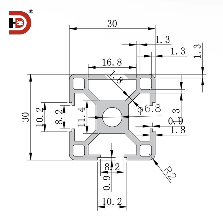 product 3030 extruded aluminum profile with one side sealed groove standard industrial 3030l industrial aluminum alloy profile-3