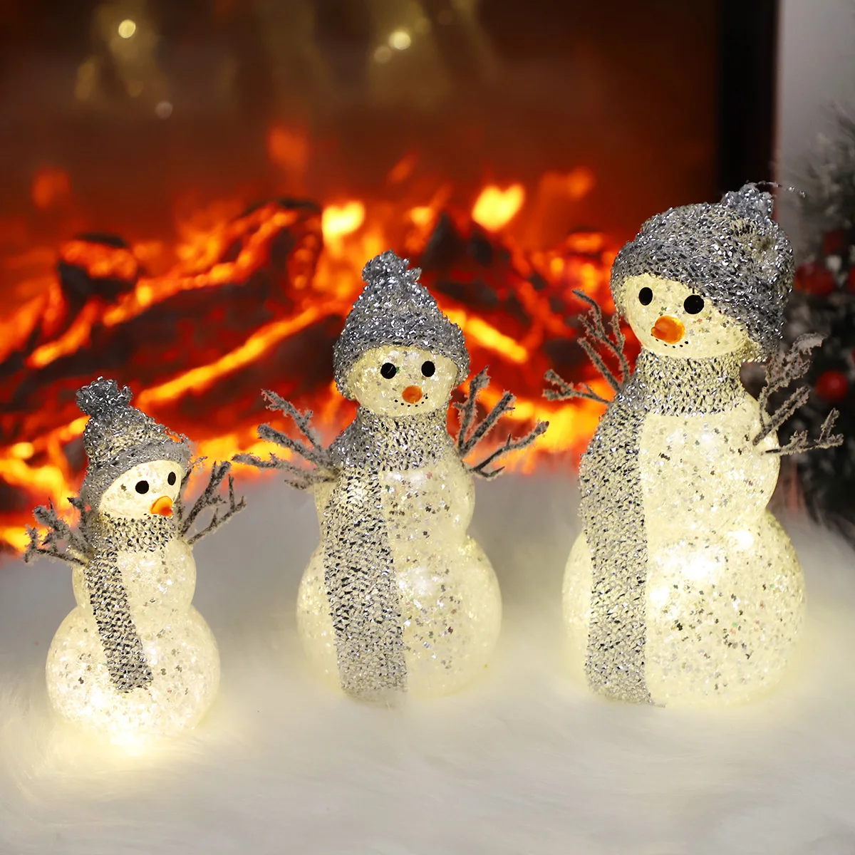 led glass figurine christmas sublimation ornaments handmade gift cute snowman goods