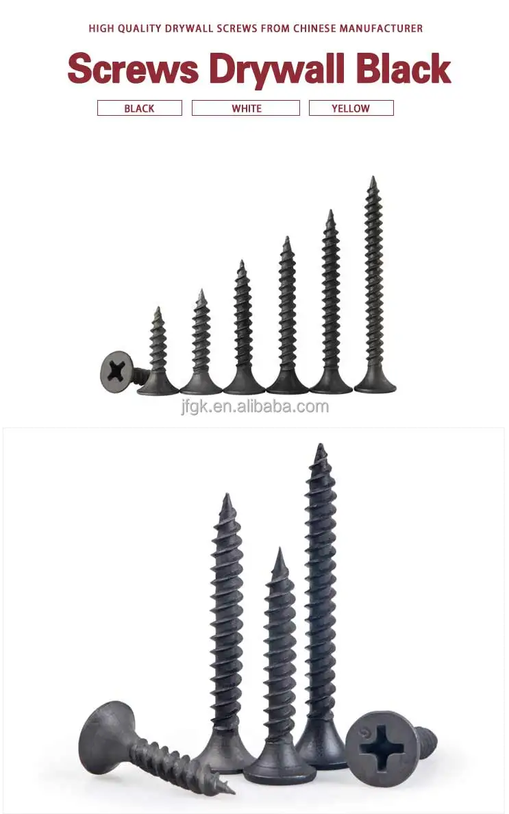 Black Oxide Tapping Machine Screws Chipboard Concrete Screw Fastener