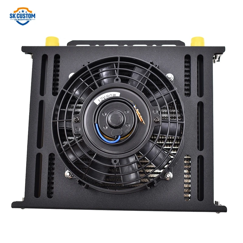 Universal Engine Oil Cooler Fan Kit For Car Modification AN10 Interface 13 / 15 / 25 / 30 ROW+7"