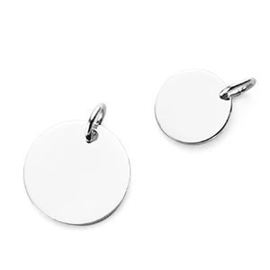 Simple Design Disc Coin 925 Sterling Silver Necklace for Name Engraved Pendant Jewelry