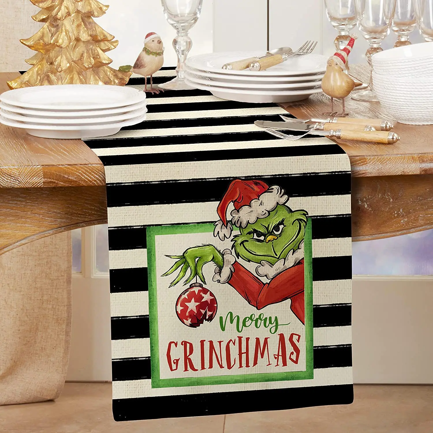Щелкунчики для обеденного стола Декор водонепроницаемый Лен настольная дорожка и набор ковриков в британском стиле стильны рождественских скатерть для стола