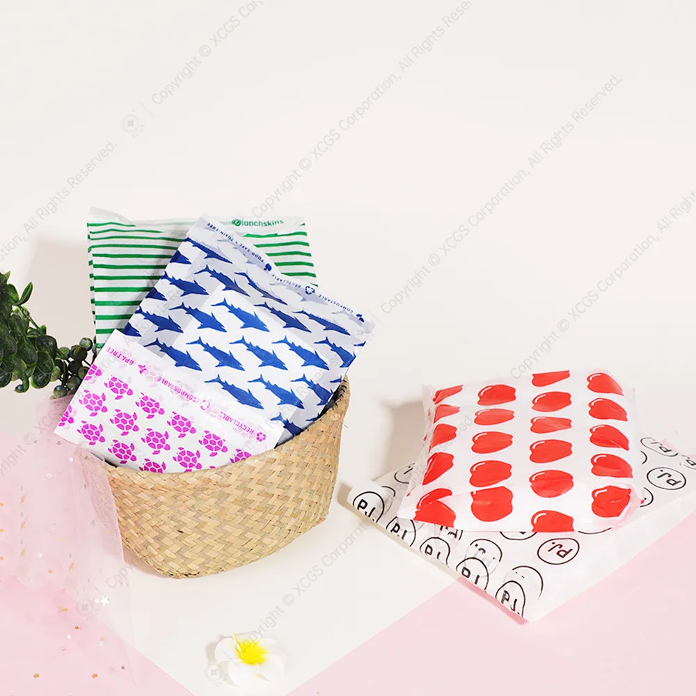 Compostable Custom Design Glassine Paper Package Courier Mailer Bags Transparent Envelope