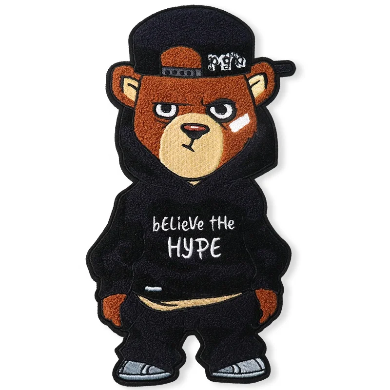 2pcs/set Embroidered Badge Clothing & Hat Accessories Diy Iron-on Patch  With Fierce Bear Head Design