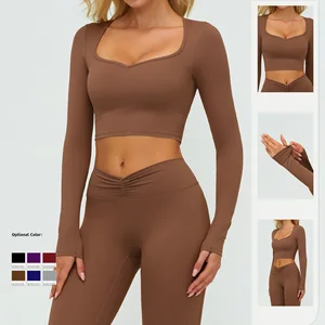 Wholesale Women Long Sleeve T Shirt High Quality Workout Fitness Yoga Long Sleeve Tops for Women