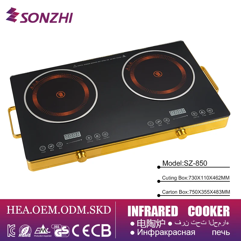 SZ8019 Double burner  Infrared Cooker Factory OEM ODM SKD CKD  Electric Infrared Cooker Infrared Electric 3500W Induction Cooker