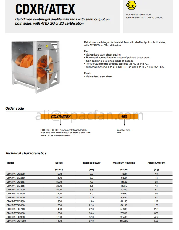 Explosive Atmospheres Atex Fan, centrifugal, 230 V, Electric - detail 4