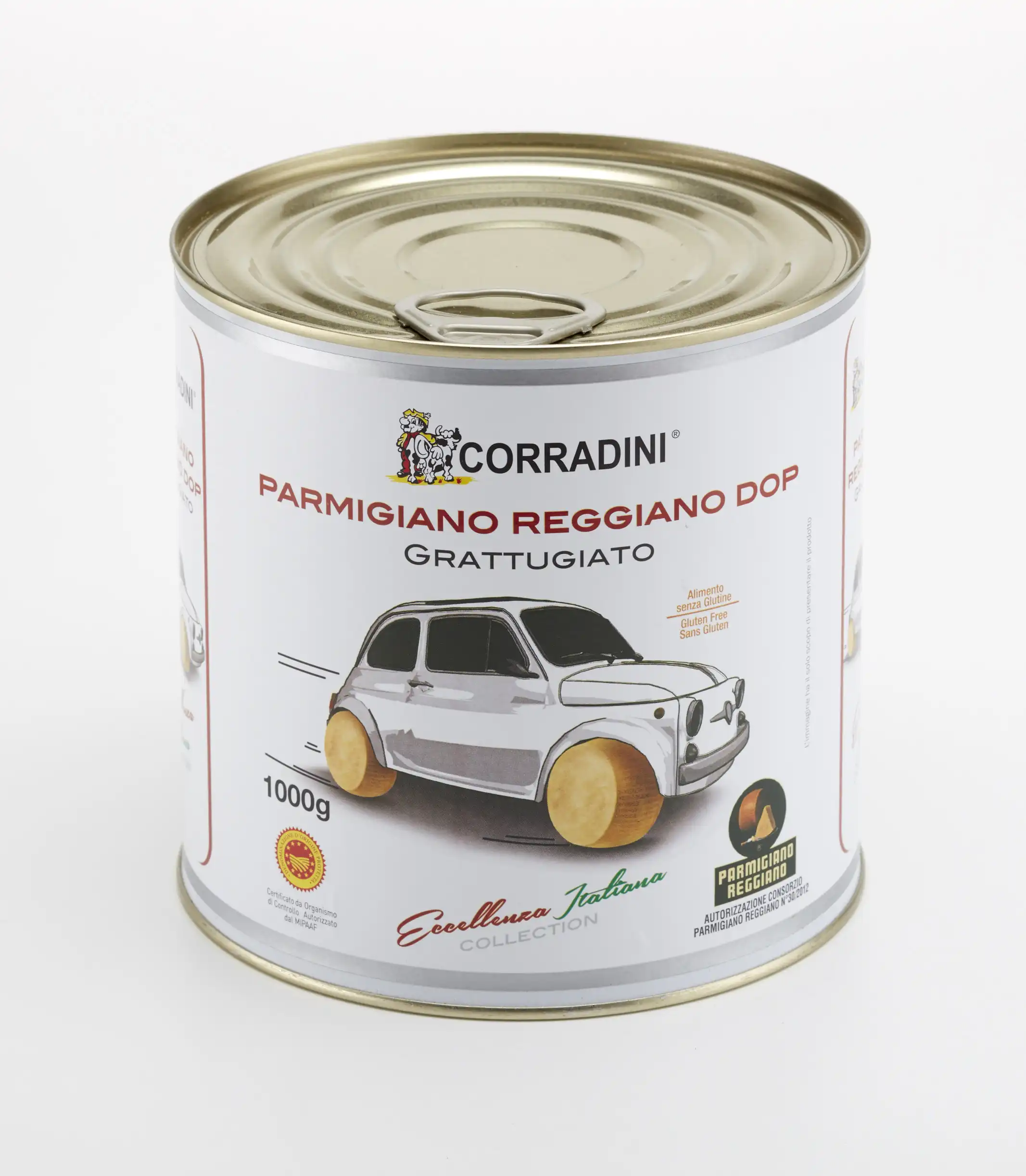 Надежный итальянский бренд высшего качества 1 кг свежего тертого гранулированного твердого сырого плавленого сыра в жестяной