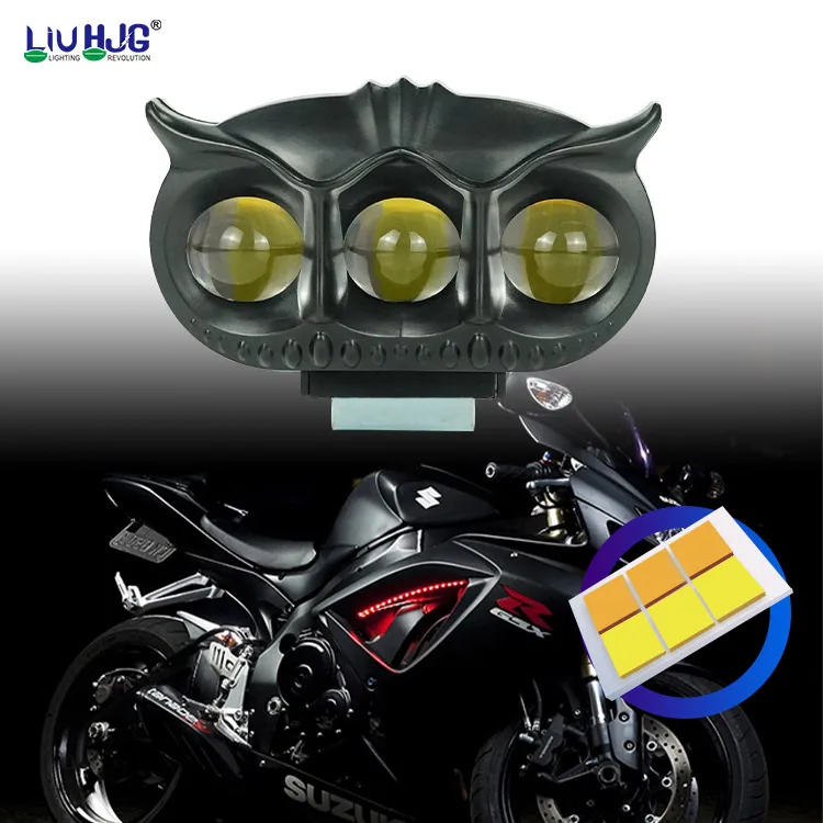 Factory Direct Sales Motorcycle Lighting System Liu Hjg 2 Inch Tri Color Mini Bi Led Fog Light for Motorcycle Car Bikes