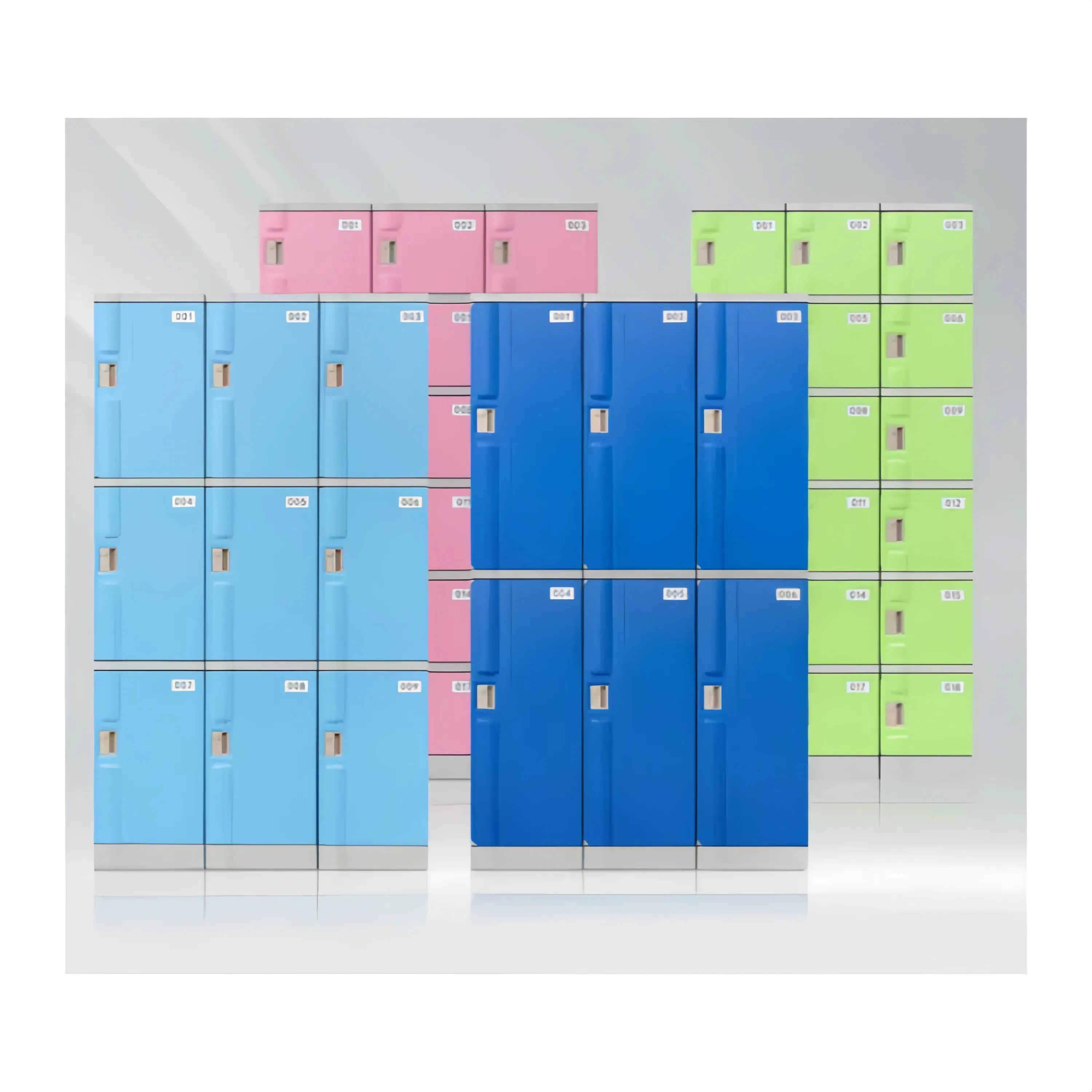 High Quality Most Popular Locker Plastic with Fingerprint Lock Sauna Club Lockers with Clothes Hanging Rod for Dressing Room