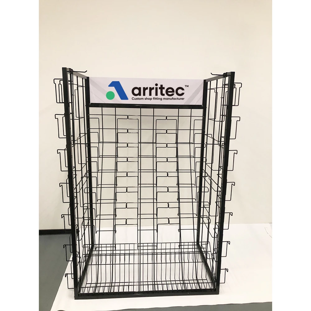 Postcard Display Stand Rack Wire Pocket Display Racks Floor Standing Metal CD Dvd Calendar Magazine Display Rack Stand