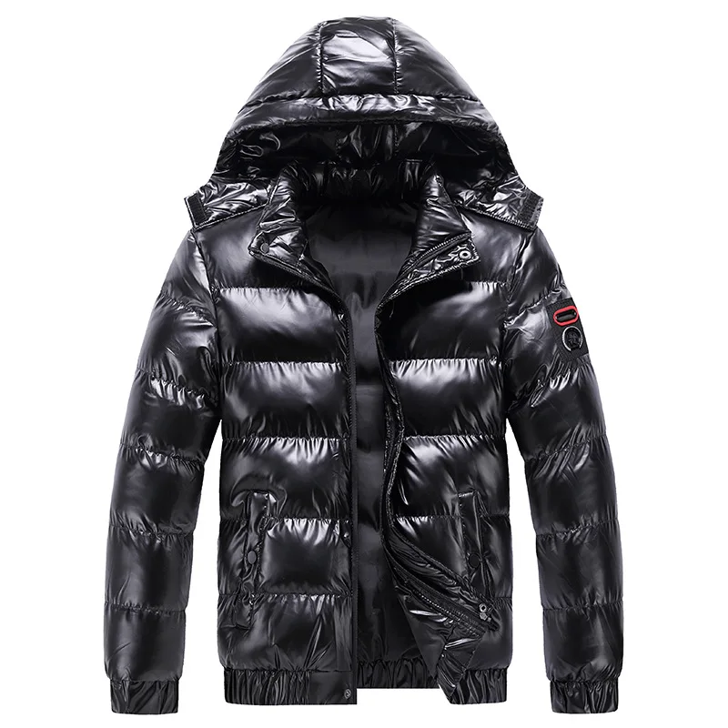 Printed Winter Men's Jacket Casual Cardigan Bright Down Cotton Coats_voghion.com