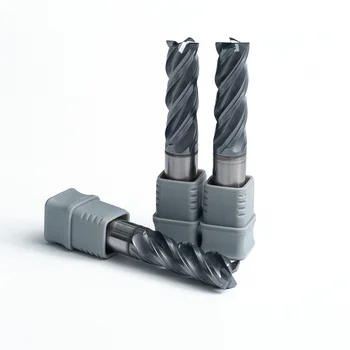 Wholesale Four-Flute Straight Shank Flat End Mill with Chamfer New Design Custom ODM&OEM Support AlCrN Coated Cnc Milling Cutter
