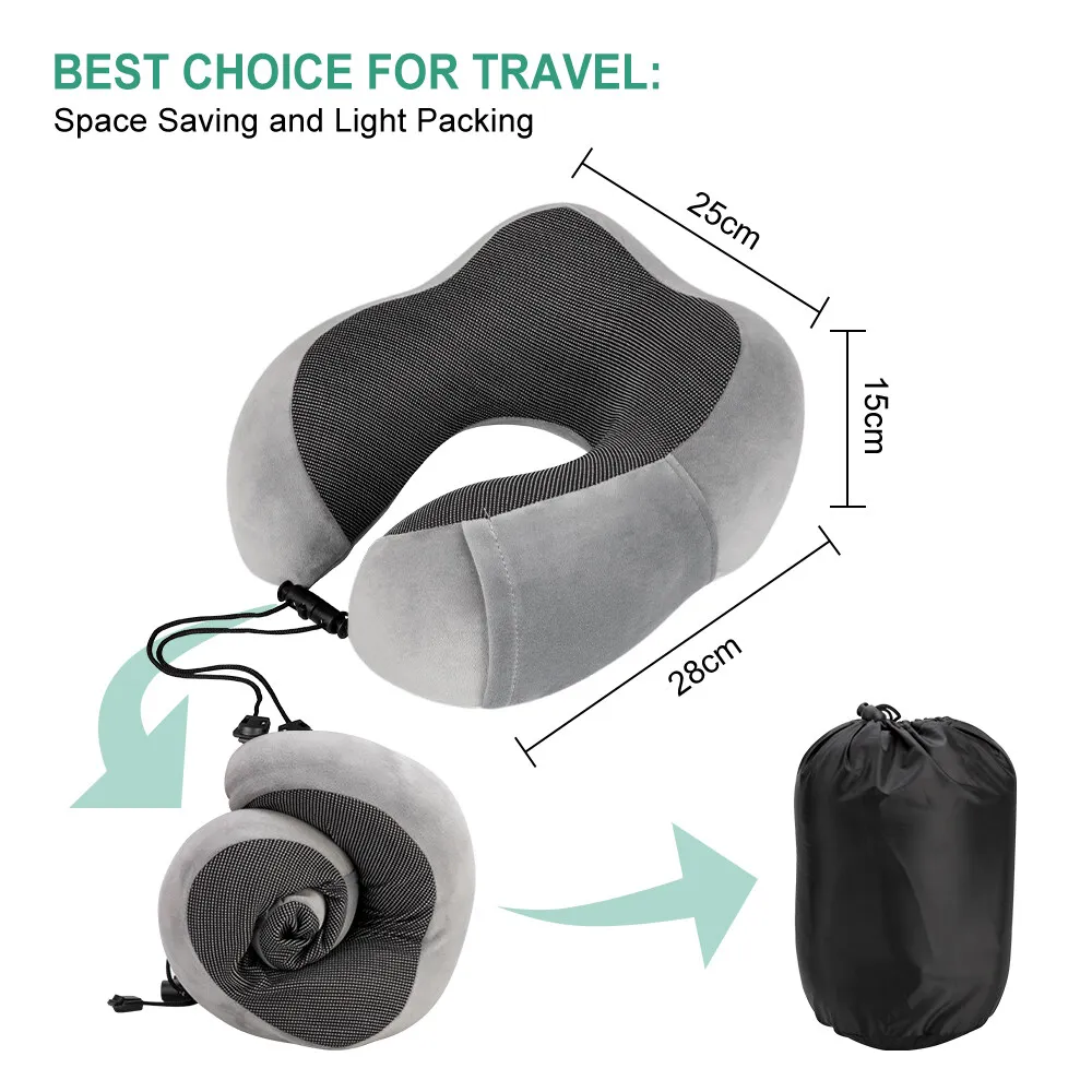 thumbnail image 2 of Bookishbunny U-Shaped Micro Bead Travel Pillow – Navy, Neck Support Cushion For Airplane, Car 2 of 2