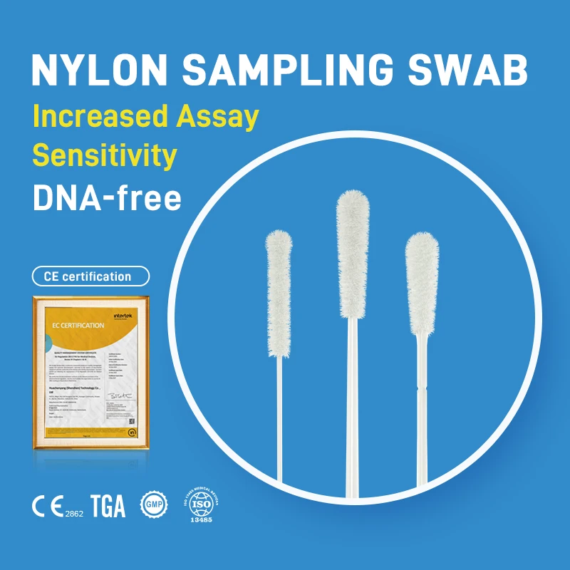 CE2862 Sterile Nylon Flocked Swab with Flexible Handle Sample Collection Medical Consumables