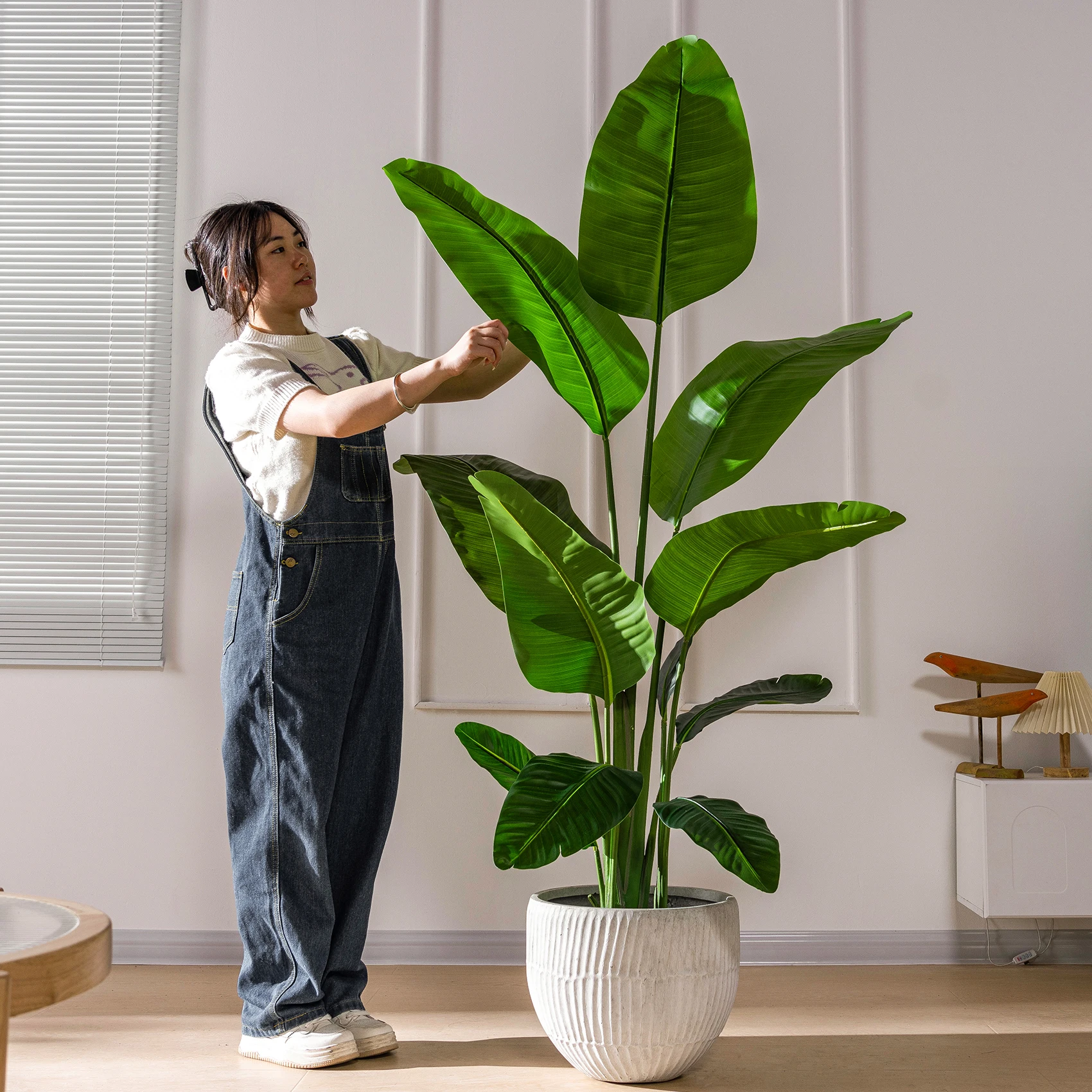 Artificial plants potted indoor outdoor greenery decoration faked faux stimulation tree bonsai leaves artificial palm tree