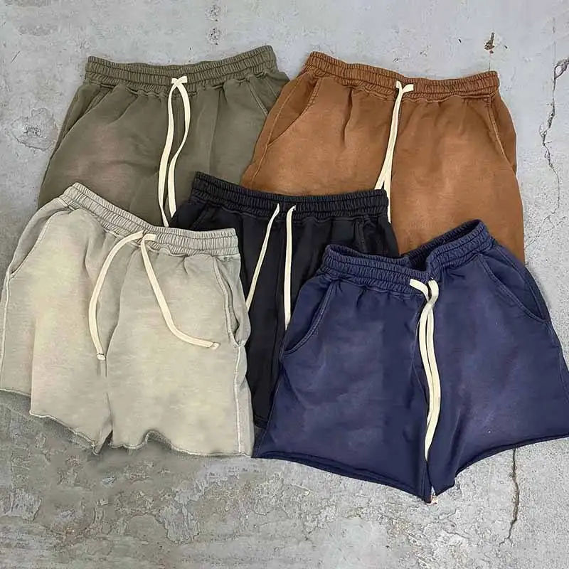 ハーフ・ショートパンツ Luxury Street Wear washed vintage shorts hou unisexual Unisex Custom Vintage Acid Wash Shorts - Heavy Cotton Fleece