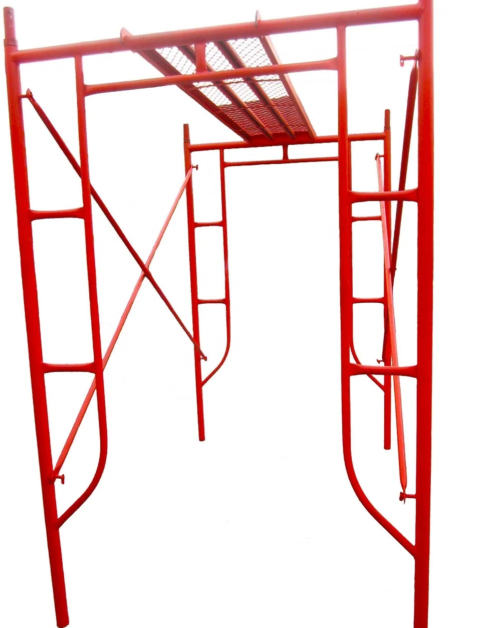 Walk Through Scaffold Frame Weld Arch Steel Painting a Frame Q235 Tubular Steel Ladder Frame Scaffolding
