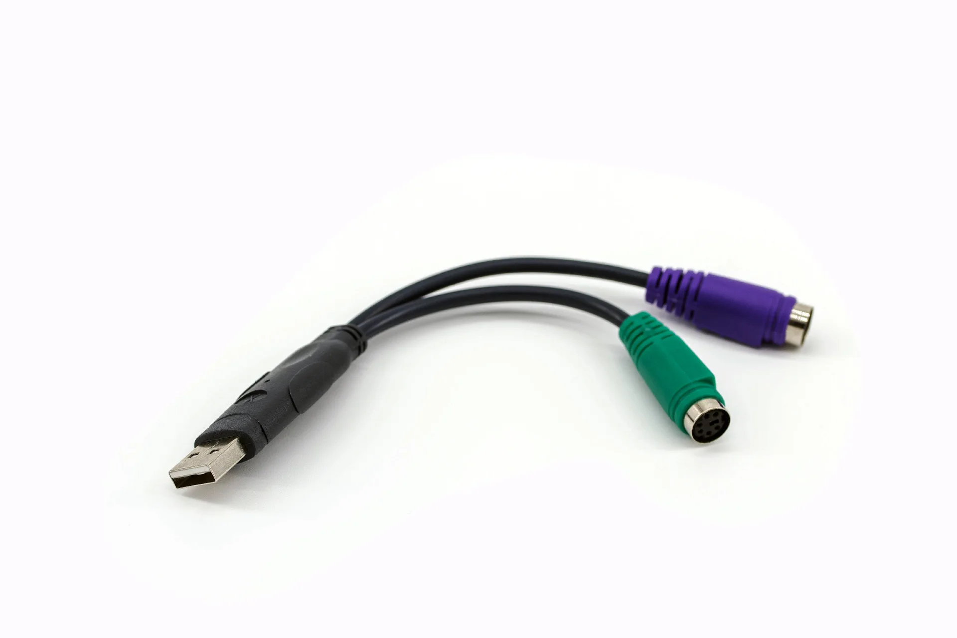 High Quality USB to PS2 Cable 1 USB Male to 2 PS2 Female Mouse Keyboard Adapter with Chip