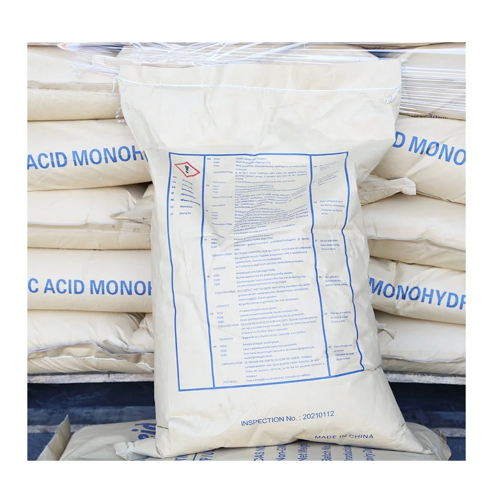 Manufacture Supply Citric Acid Anhydrous Mesh Rzbc Monohydrate