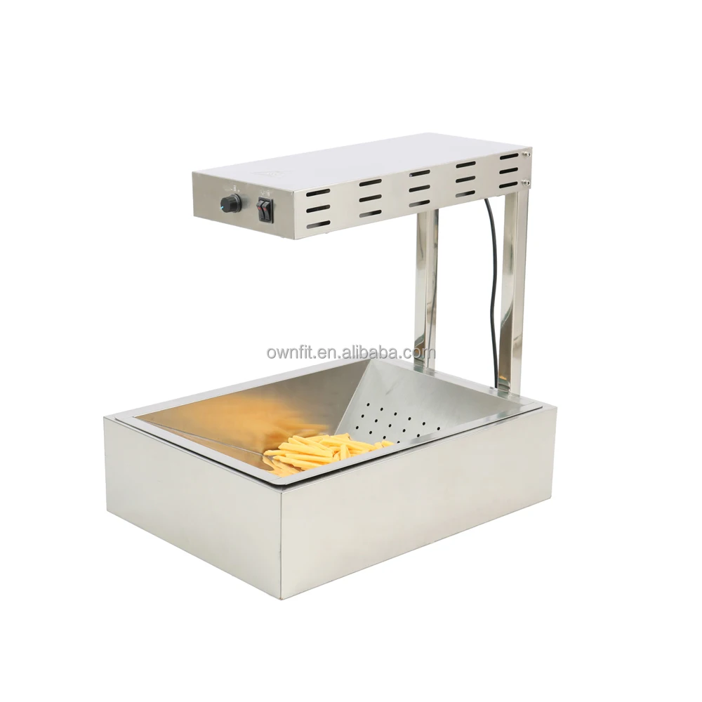 Commercial Countertop Stainless Steel Electric Chips Warmer French Fries Display Warmer