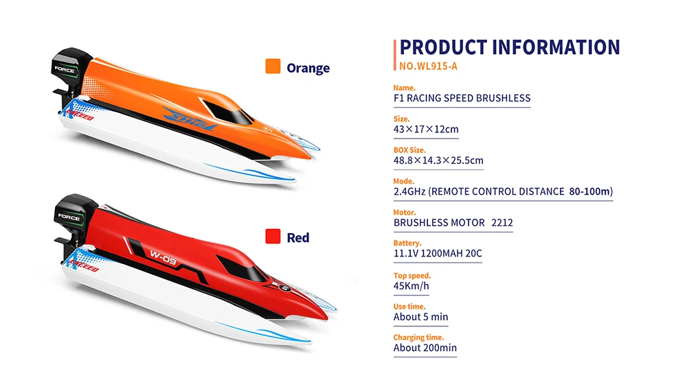 New Arrival HOSHI Wltoys WL915-A RC Boat 2.4GHz RC E45KM/H High Speed Boat Max Power Toys Gifts for Children