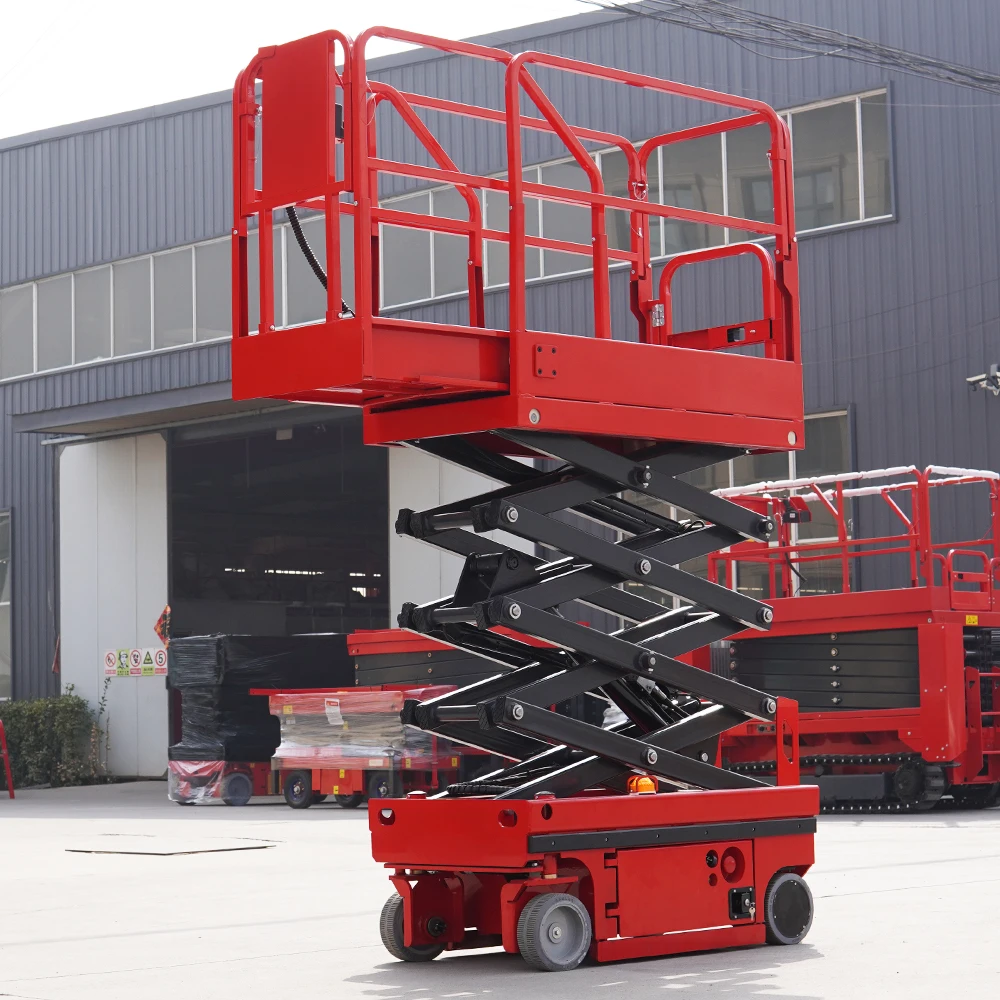 2024 New Mini Battery Powered Man Lift Hydraulic Auto Walking Self Propelled Scissor Lift Platform with Good Price