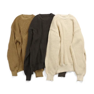 Boutique Clothing 100% Cotton Baby Knitted Jumper Solid Color Girl Over Size Sweaters