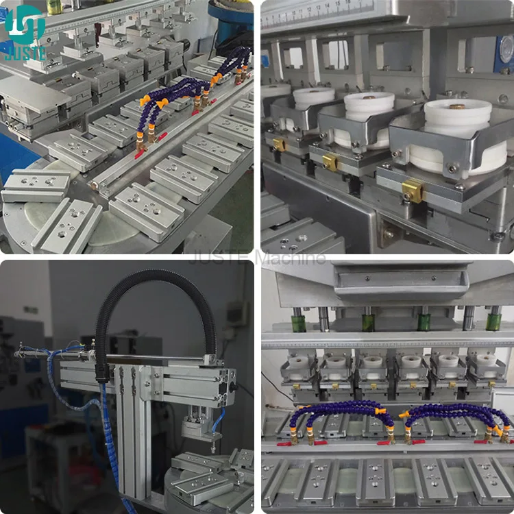Multi 6 Color Pad Printing Machine Large Automatic Conveyor Tampo Pad Printers for Lighter Pencil Sandals LED Bulb Shoe