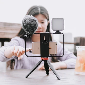 YELANGU Smartphone Video Rig Aluminum Filmmaking Recording Vlogging Rig Case,Cell Phone Movies Mount Stabilizer for Mobile Phone product image