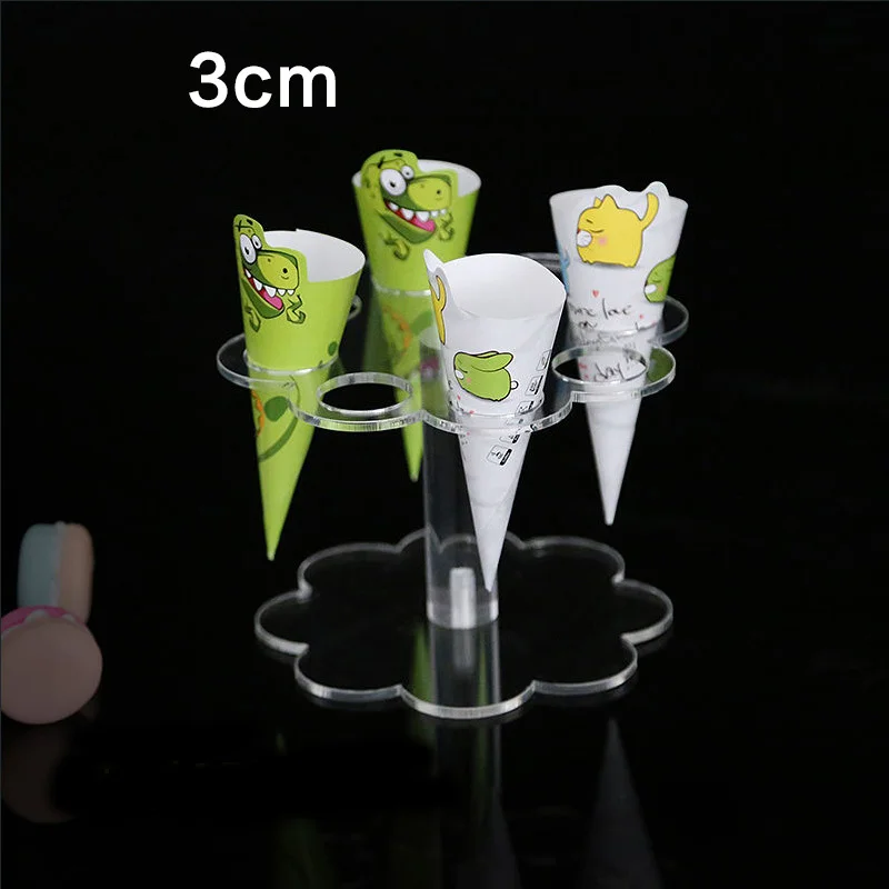 Transparent Custom Acrylic Ice Cream Cone Display Stand Holder for Kids