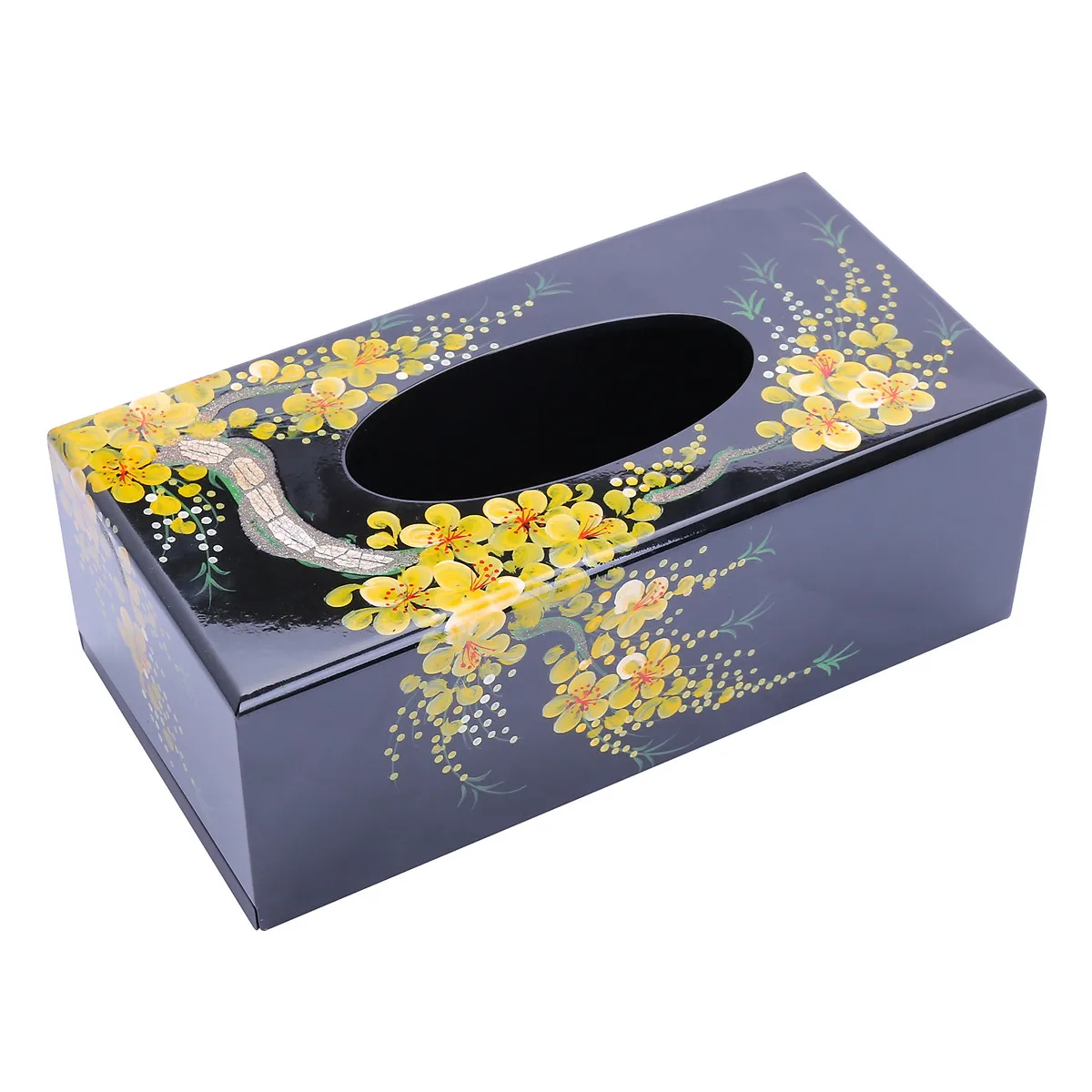 Лидер продаж черная Лаковая коробка для салфеток чехол держатель ручной работы оптом по лучшей цене оптовый поставщик из