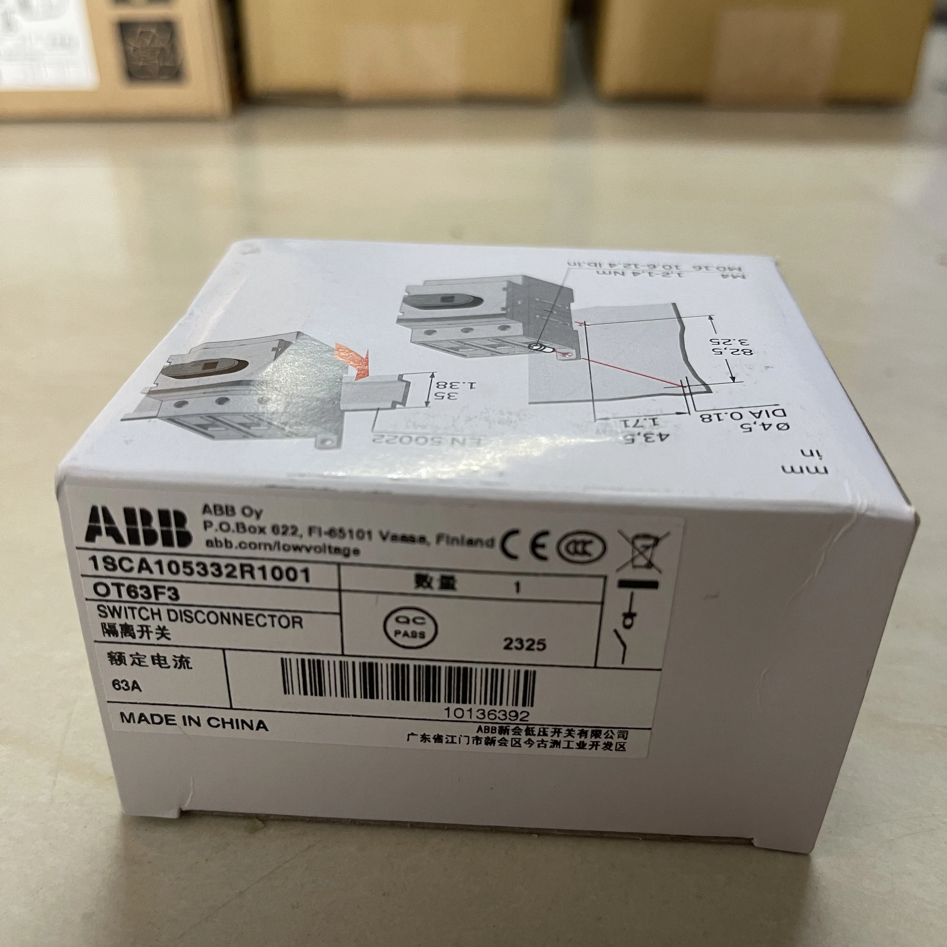 ABB Switch Disconnector OT63F3 1SCA105332R1001