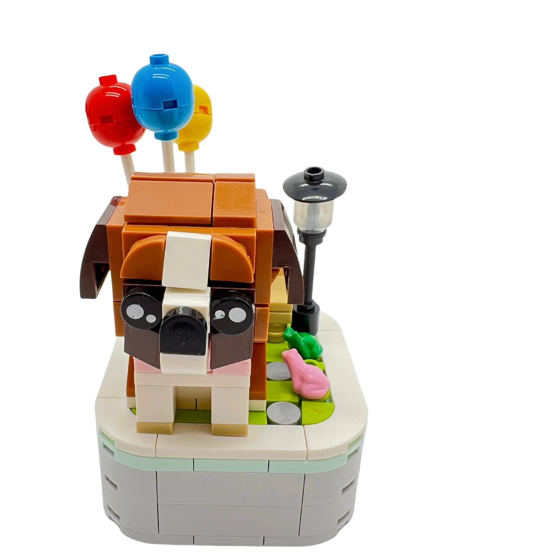 积木钻石马狗盆栽小颗粒组装玩具vip狗装饰生日礼物