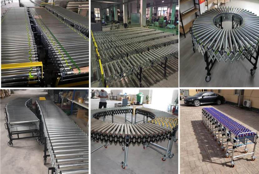180 Degrees Turning Retractable Roller Conveyor Roller Conveyor Line