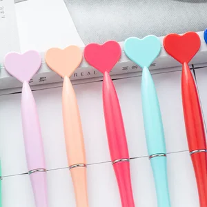 Wholesale Creative Heart-Shaped Twist Ballpoint Pens 1.0mm Plastic Pen with Logo Advertising Stationery for Promotional Gifts