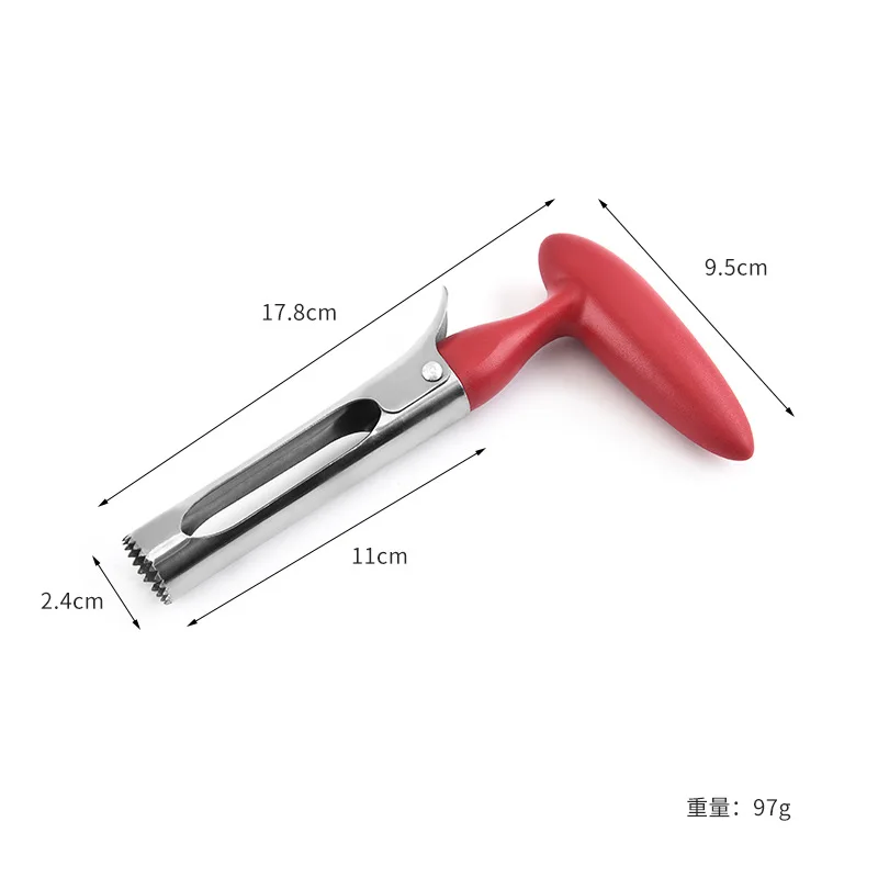 Hot Sale High Quality Apple Corer Lever Tool Stainless Steel Pear Fruit Seed Remover Cherry Red Grip With Serrated Blade Buy Apple Corer Fruit Cutting Tool Steel Apple Cutter Product On Alibaba Com