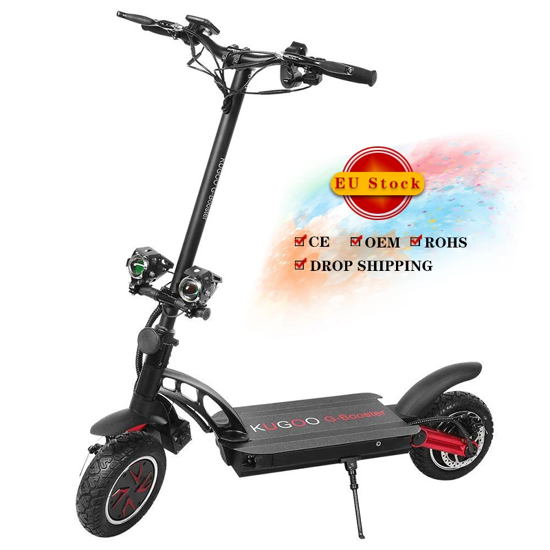 ЕС складские запасы Двухдвигательный Бесплатная Прямая доставка KUGOO G усилитель 800 Вт * 2 48V 23Ah Электрический скутер для