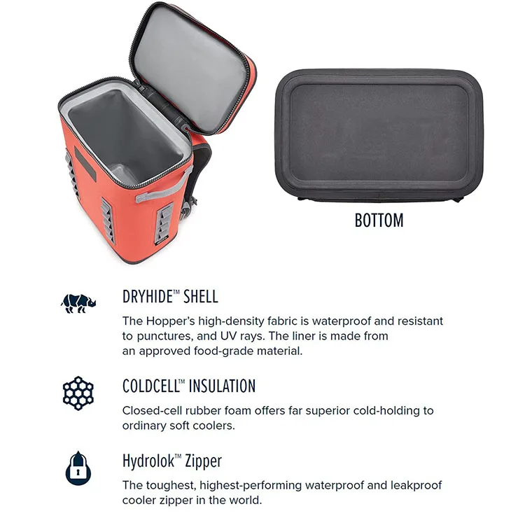 Durable Hopper Soft Sided Cooler Backpack Cooler Waterproof Cool