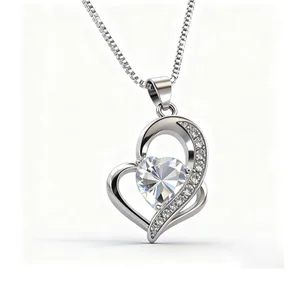 Wholesale Fine Jewelry Copper-plated Platinum Moissanite Lady's VVS Diamond Moissanite Necklace Fashion Jewelry