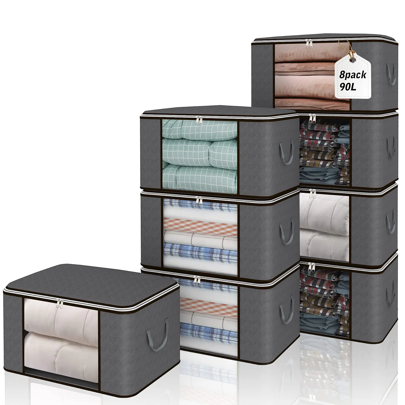 90L Large Clothes Organizers Folding Clothing Storage Box for Closet