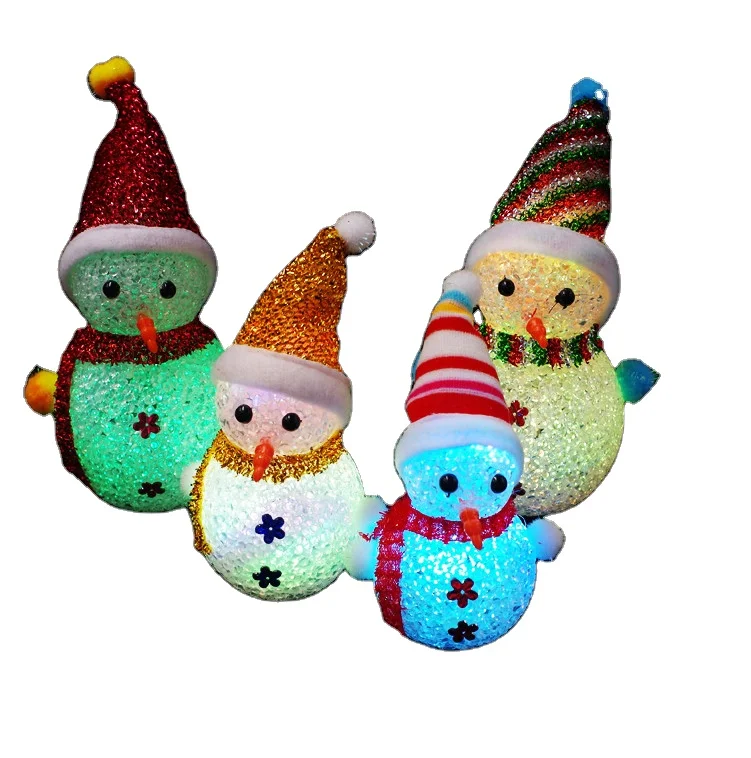 Зимний Снеговик мигающий Детский Маленький милый меняющий цвет Рождественский светодиодный Ночник детская Подарочная