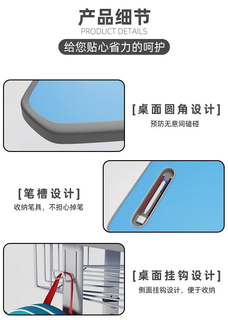 Adjustable trapezoid student desk Student School Desk And Chair Set middle school desk and chair