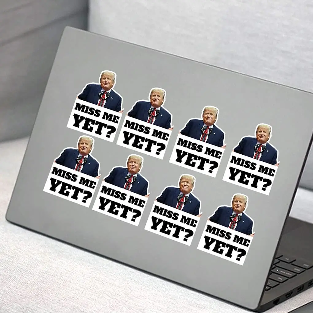Motorcycle Helmet 100 Pcs Trump Miss Me Yet Funny Stickers Suitable for Car Bumper Laptop and Window. Gas Pump 